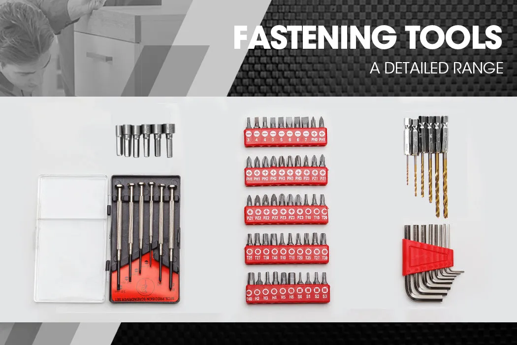 118pc Tool Kit Box Set | Metal Spanner Household Organizer Toolbox Socket