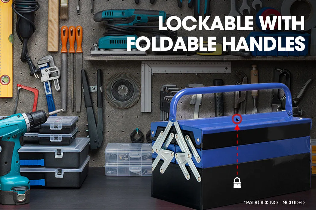 118pc Tool Kit Box Set with Metal Spanner Organizer, Household Toolbox, and Socket