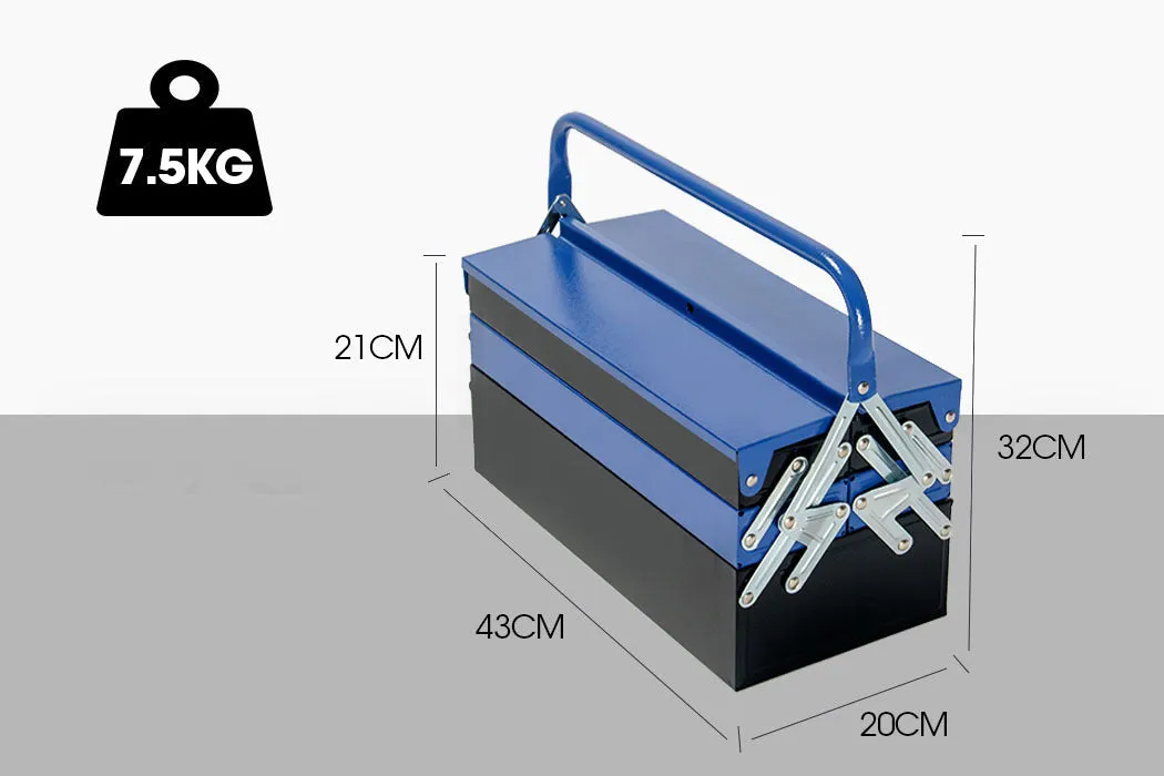 118pc Tool Kit Box Set with Metal Spanner Organizer, Household Toolbox, and Socket