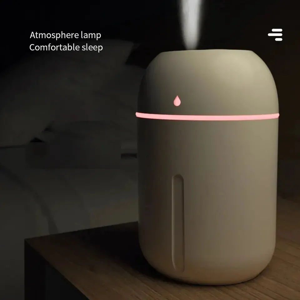 330ml Usb Portable Cool Mist Air Humidifier with Led for Car Home Office Yoga Essential Oil Aroma Diffuser