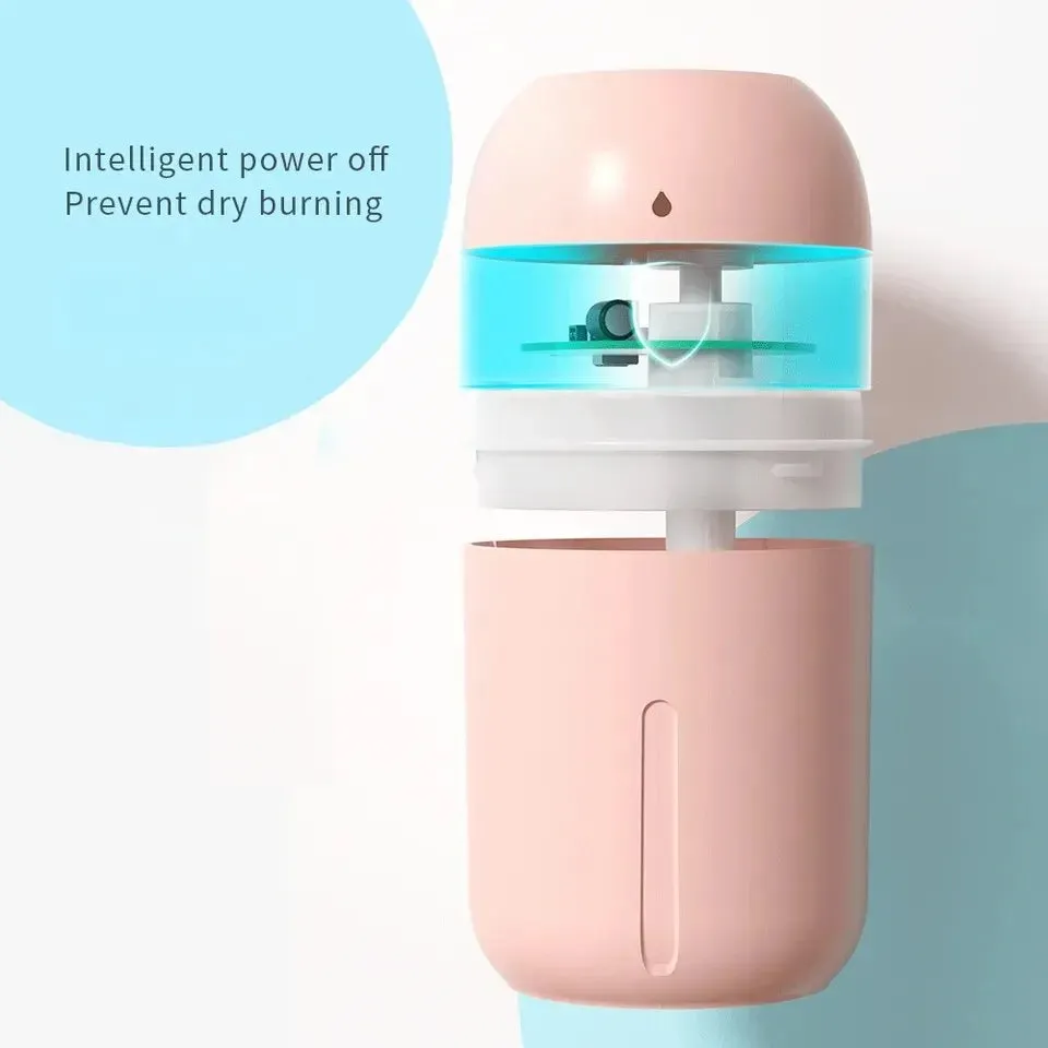 330ml Usb Portable Cool Mist Air Humidifier with Led for Car Home Office Yoga Essential Oil Aroma Diffuser