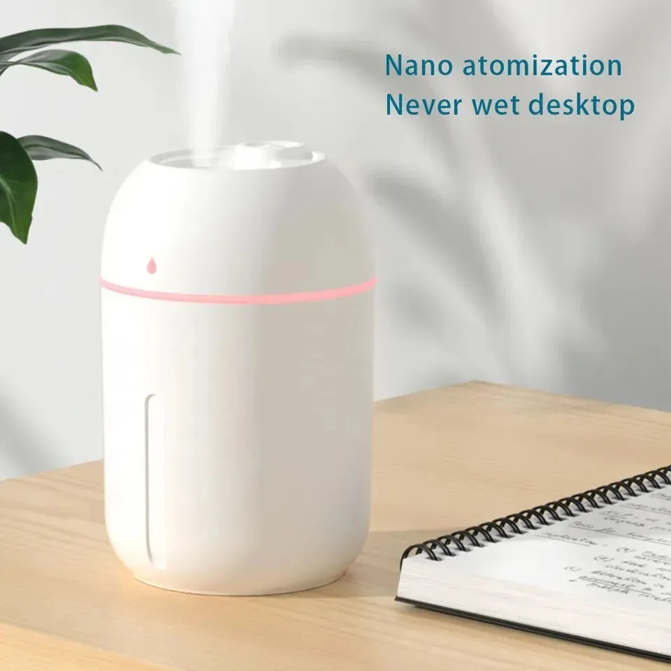 330ml Usb Portable Cool Mist Air Humidifier with Led for Car Home Office Yoga Essential Oil Aroma Diffuser