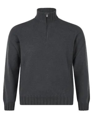 Anthracite Quarter Zip Knit Sweater
