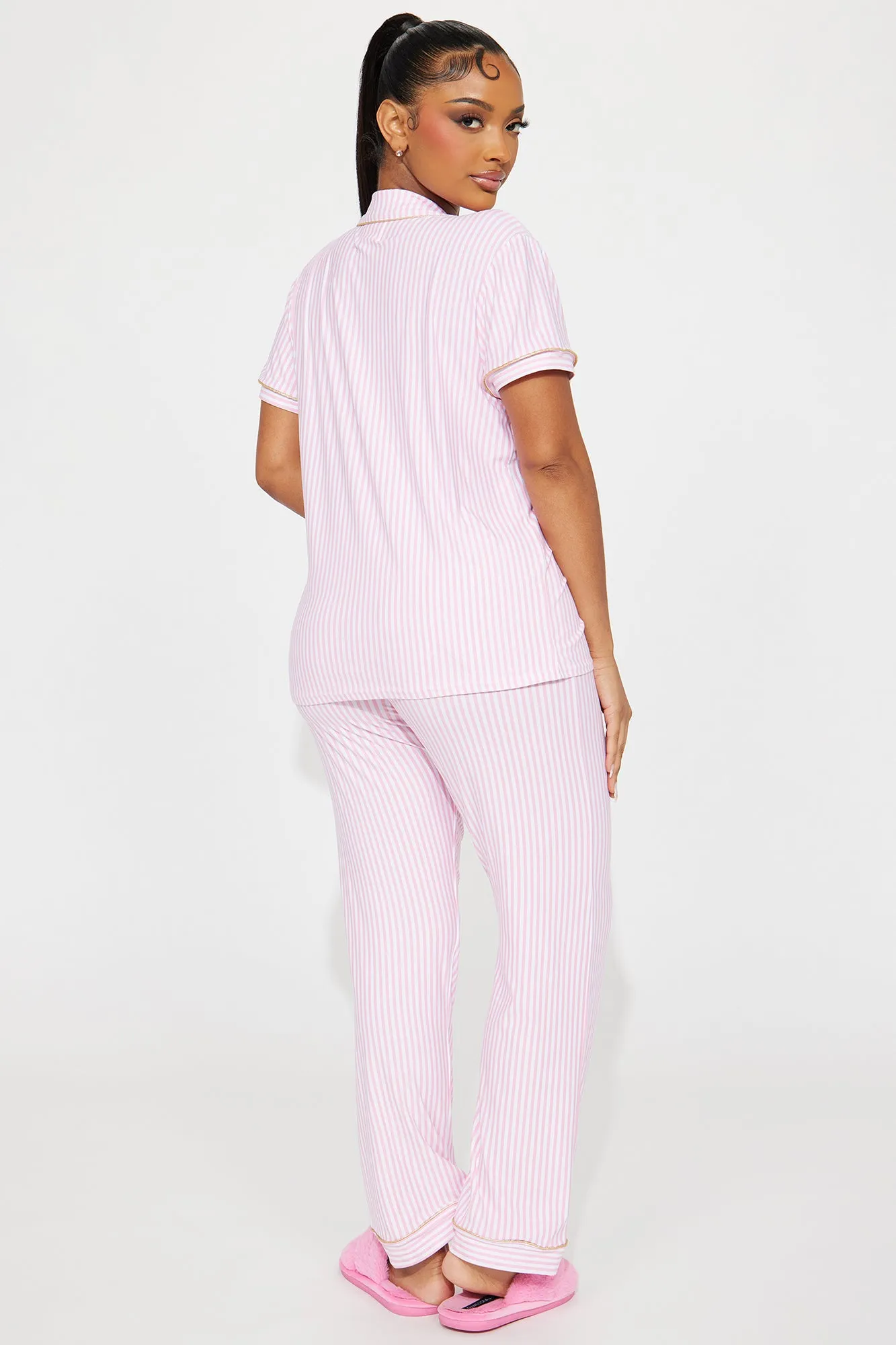 Beauty Sleep Needed PJ Pant Set - Pink/combo