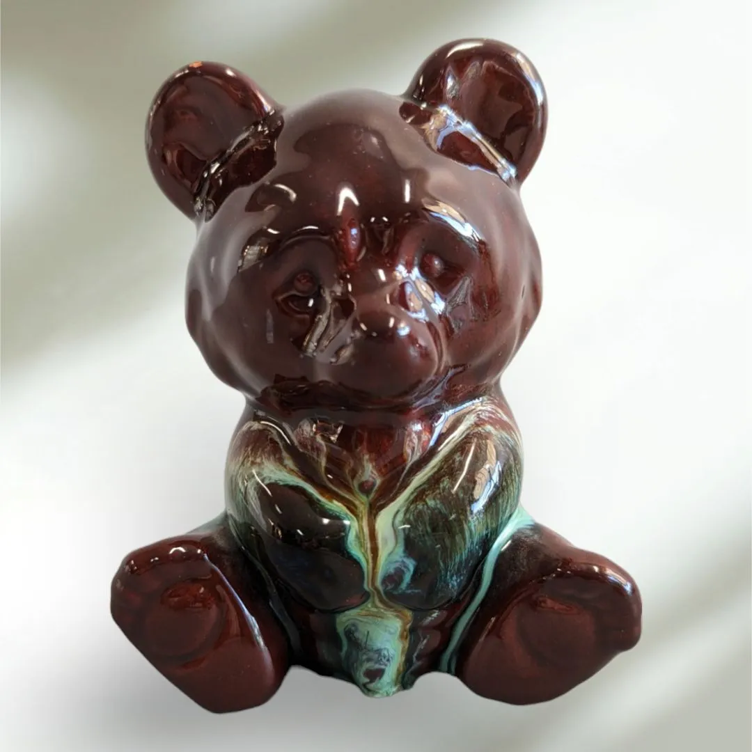 Blue Mountain Pottery - Beautiful Drip Glaze Pottery Teddy Bear