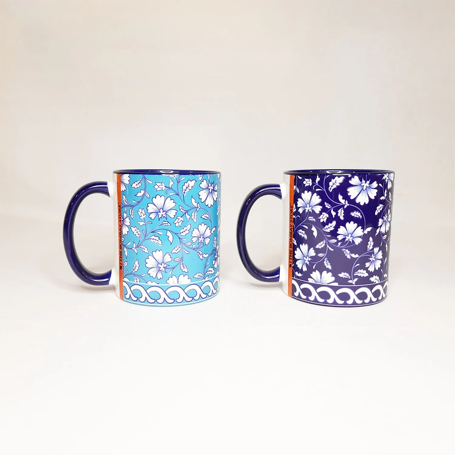 Blue Pottery Indigo & Turq Coffee Mugs Set of 2 (300 ml each)