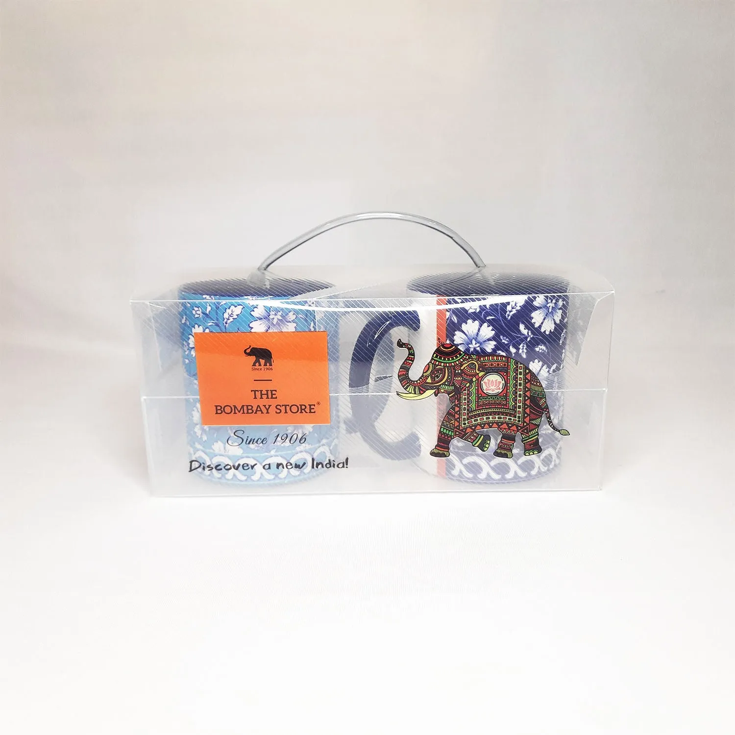 Blue Pottery Indigo & Turq Coffee Mugs Set of 2 (300 ml each)