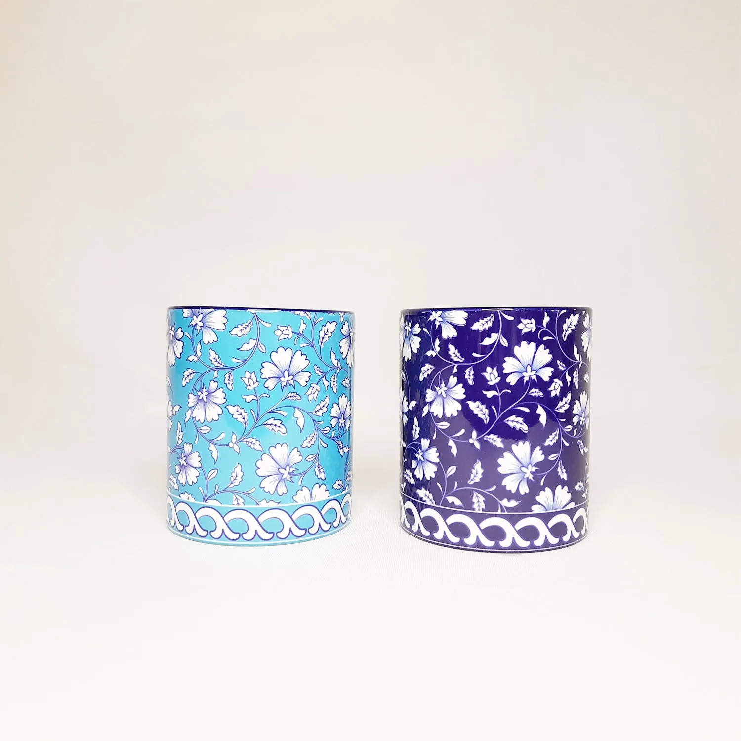 Blue Pottery Indigo & Turq Coffee Mugs Set of 2 (300 ml each)