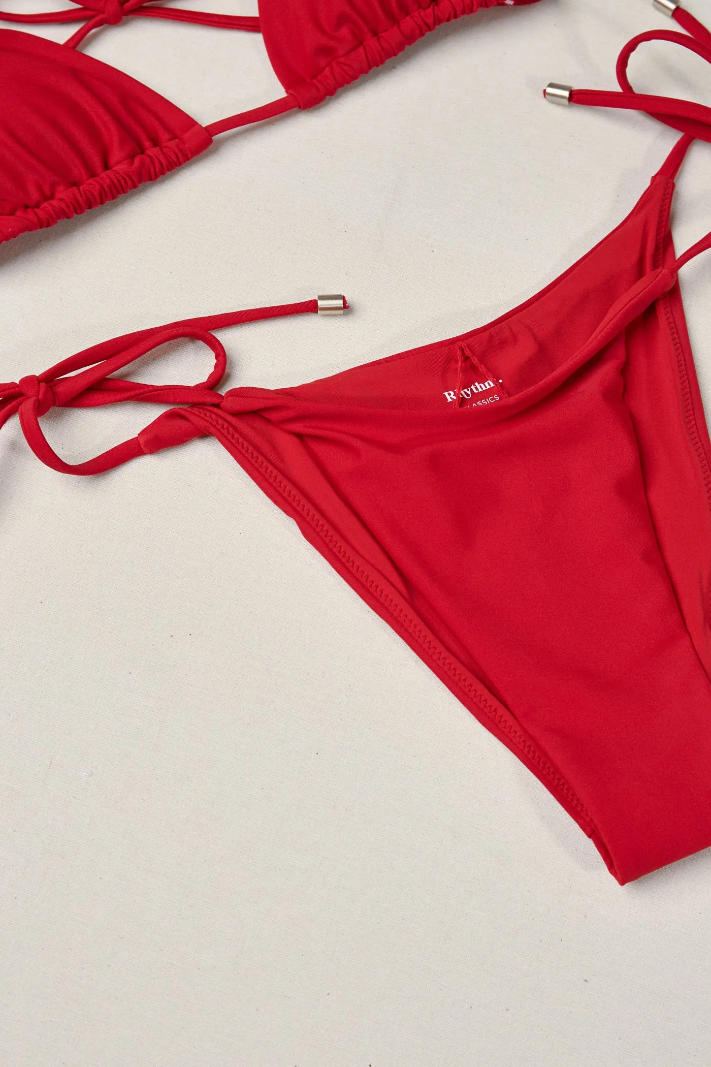 Classic Tie Side Hi Cut Pant Cherry