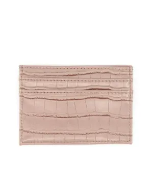 Croc Card Holder- Pink/Beige
