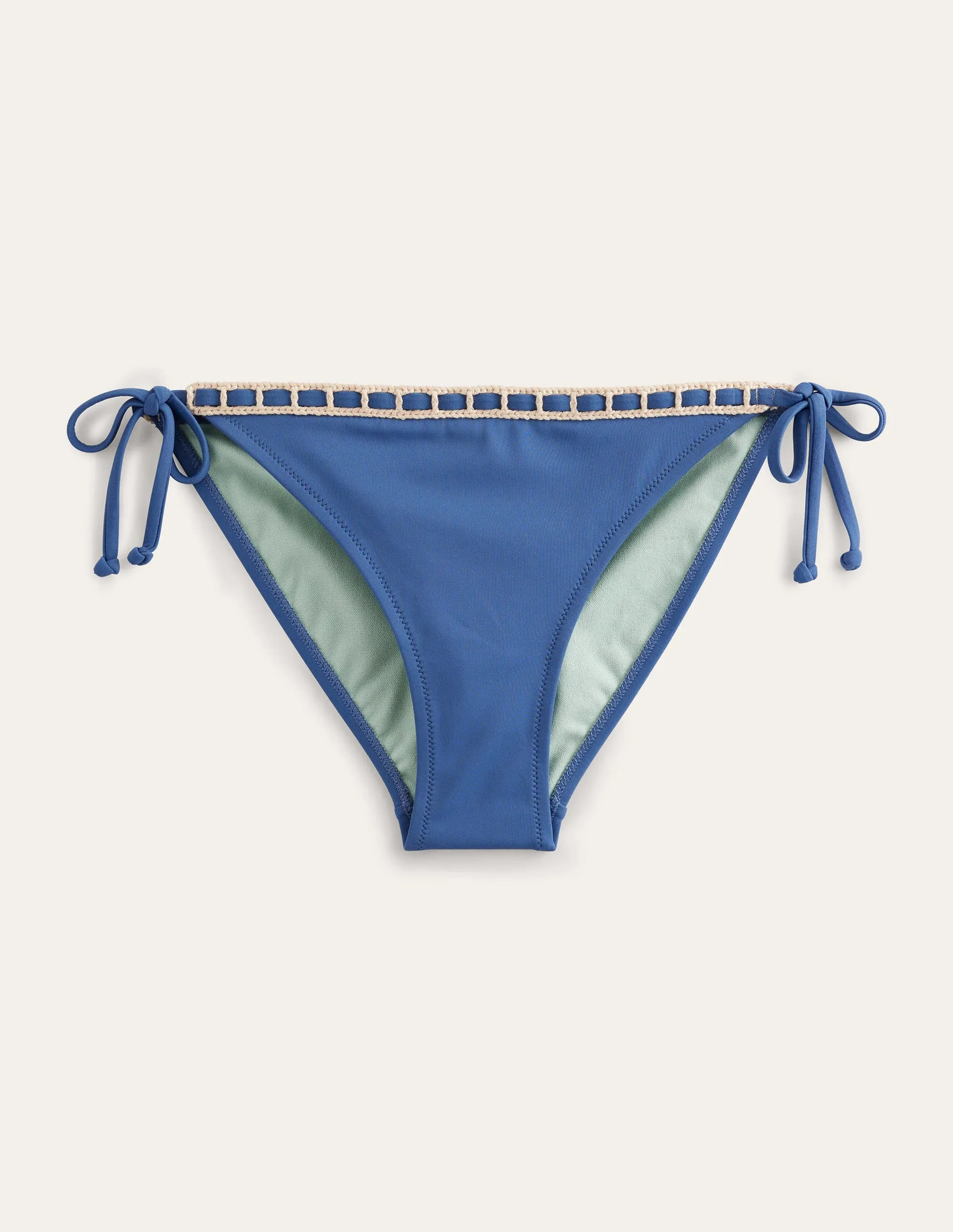 Crochet Trim Bikini Bottoms-Globe