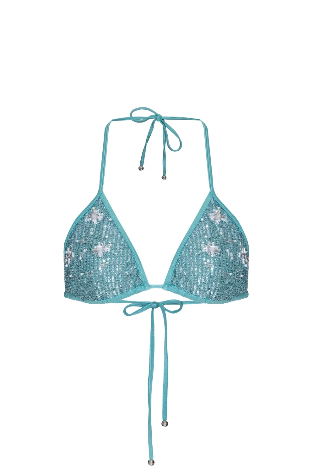 Embroidered Sequin Bikini Top