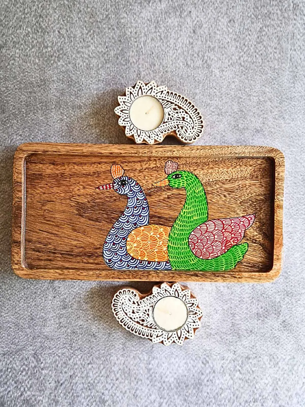 Hand painted Duck Wooden Tray and Combo Box