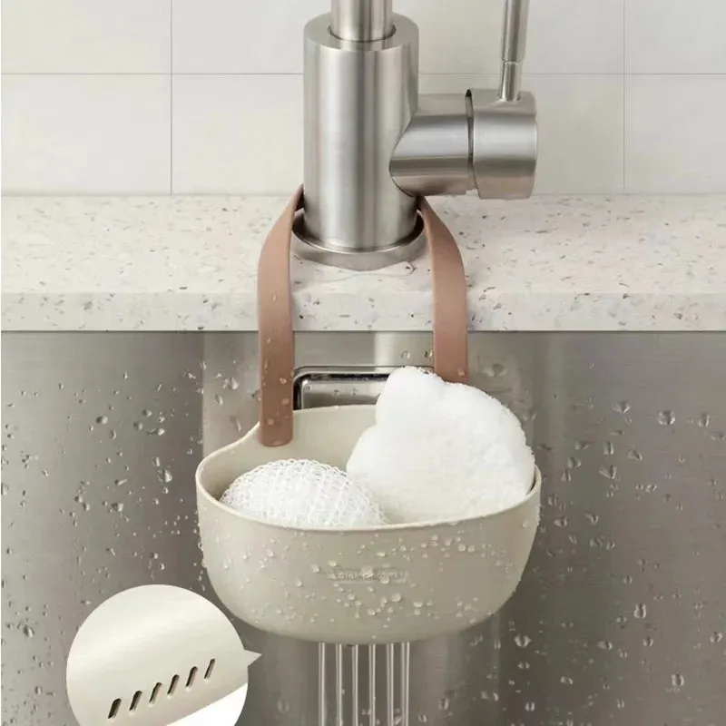 Kitchen Space Aluminum Sponge Storage Faucet Holder Sink Drain Rack