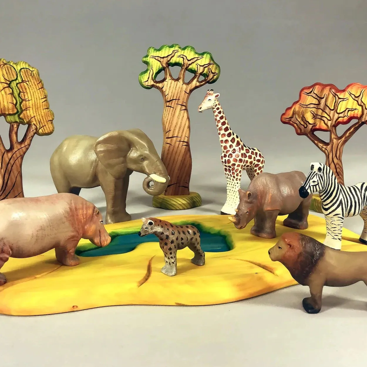 Large Wooden Elephant - Collectible