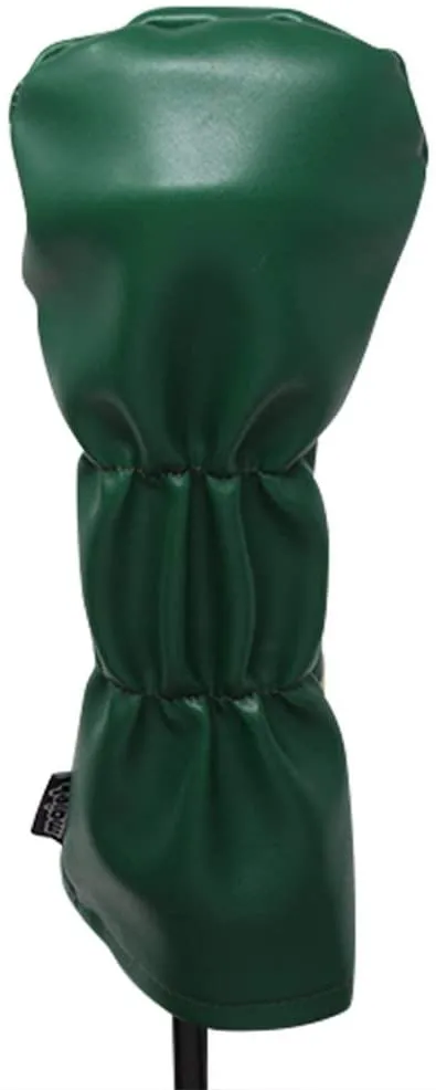 Majek Retro Golf Headcovers Green White and Yellow Vintage Leather Style