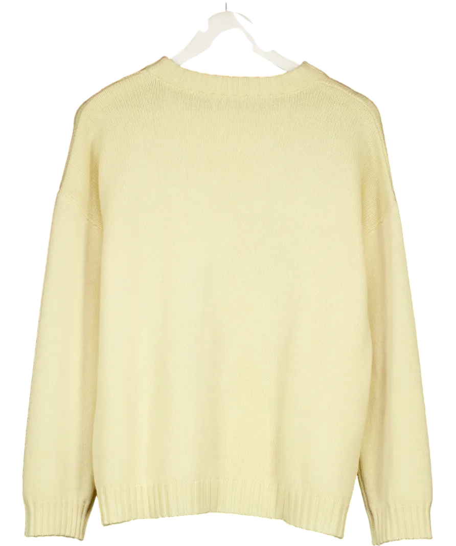 Orwell & Austen Yellow Crew Cashmere Wool Blend Sweater UK S