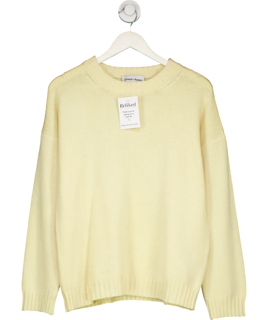 Orwell & Austen Yellow Crew Cashmere Wool Blend Sweater UK S
