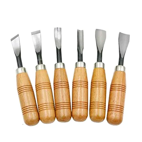 Wood carving chisel 6pc set I Round Handle
