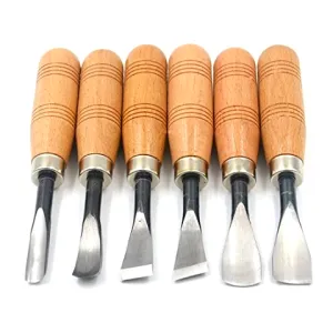 Wood carving chisel 6pc set I Round Handle