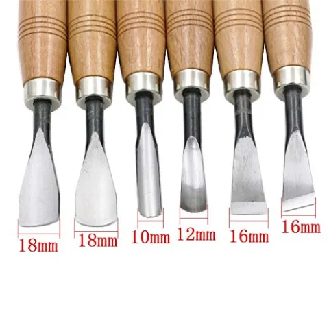 Wood carving chisel 6pc set I Round Handle