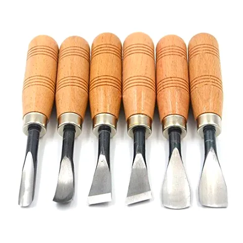 Wood carving chisel 6pc set I Round Handle