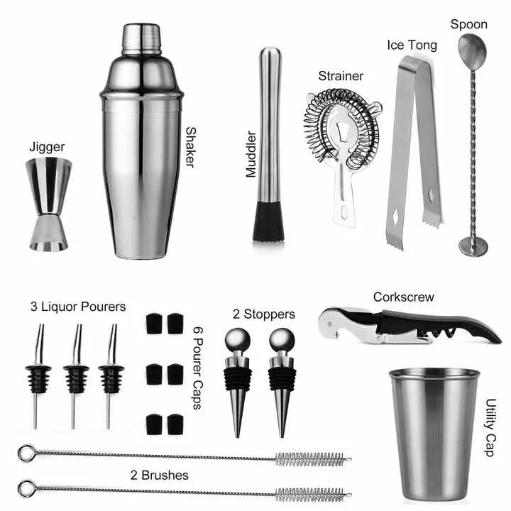 Wuyi Camol Factory Direct Silver-مجموعة شاكر كوكتيل